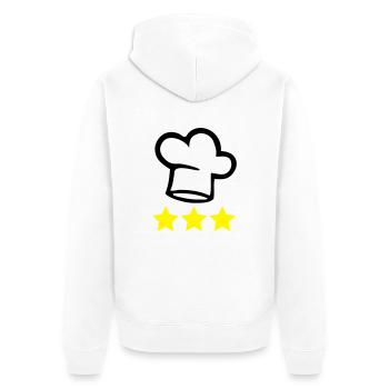 Chef's hat cook 3 stars - Unisex Premium Organic Zip Hoodie - white - Back - Thijin (182cm)