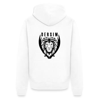 Dersim Kurdistan - Unisex Premium Bio Zip Hoodie - Weiß - Hinten - Thijin (182cm)
