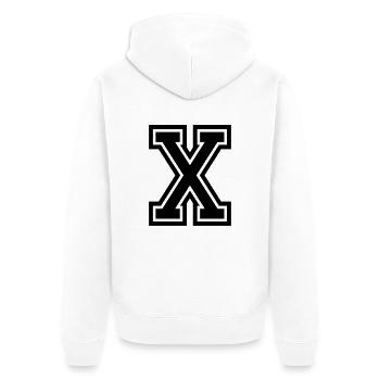 X - Unisex Premium Bio Zip Hoodie - Weiß - Hinten - Thijin (182cm)