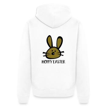 FROHE OSTERN - Unisex Premium Bio Zip Hoodie - Weiß - Hinten - Thijin (182cm)