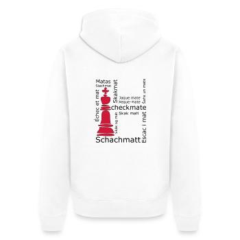Schachmatt - Unisex Premium Bio Zip Hoodie - Weiß - Hinten - Thijin (182cm)
