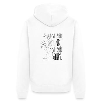Mal Hund mal Baum - Unisex Premium Bio Zip Hoodie - Weiß - Hinten - Thijin (182cm)