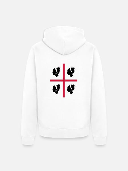 Sardegna, 4 More - Felpa con cappuccio ecologica premium unisex - bianco