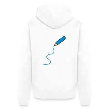 easy_drawing_3c - Veste à capuche bio Premium Unisexe - blanc - Dos - Thijin (182cm)