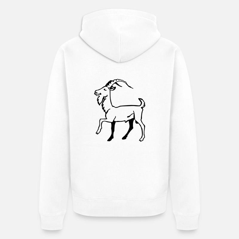 Ziegenbock - Unisex Premium Bio Zip Hoodie - Weiß