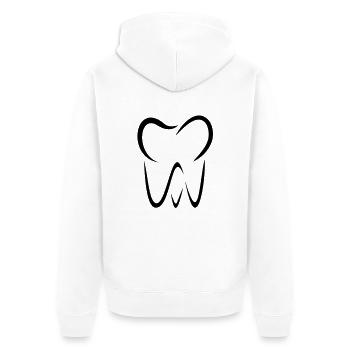 Zahn - Unisex Premium Bio Zip Hoodie - Weiß - Hinten - Thijin (182cm)