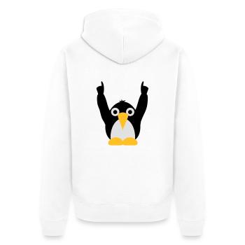 party_pinguine_f3 - Unisex Premium Organic Zip Hoodie - white - Back - Thijin (182cm)