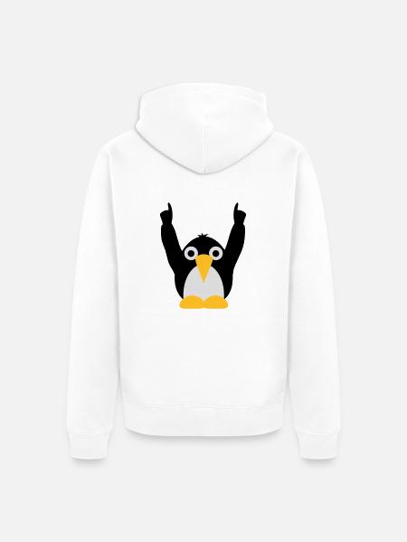 party_pinguine_f3 - Unisex Premium Organic Zip Hoodie - white