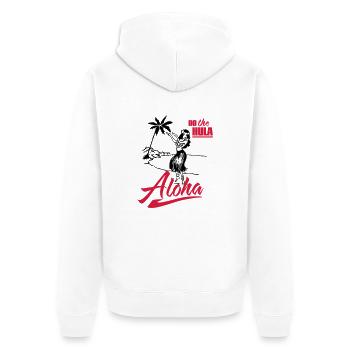 Aloha - do the Hula - Unisex Premium Bio Zip Hoodie - Weiß - Hinten - Thijin (182cm)