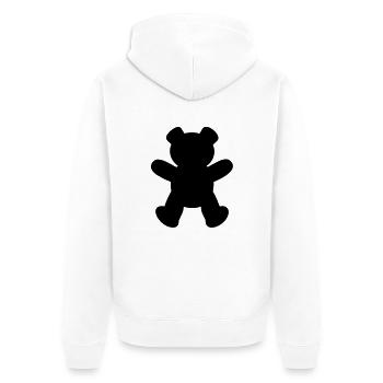 Teddybär / teddy bear (1c) - Unisex Premium Bio Zip Hoodie - Weiß - Hinten - Thijin (182cm)
