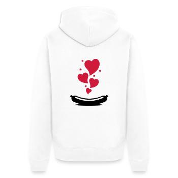 love_wurst_f2 - Unisex Premium Bio Zip Hoodie - Weiß - Hinten - Thijin (182cm)