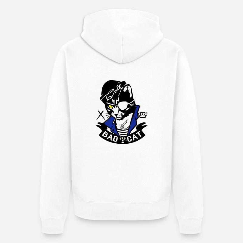 Bad Cat - SailorCat - Veste à capuche bio Premium Unisexe - blanc