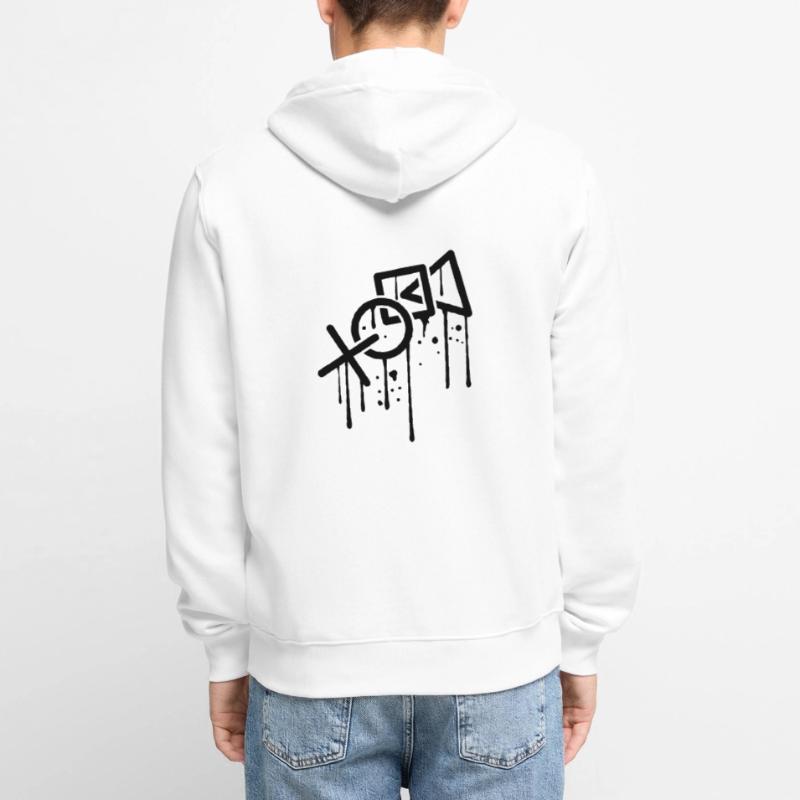 Graffiti drops controller silhouette cool X square Unisex Premium Organic Zip Hoodie