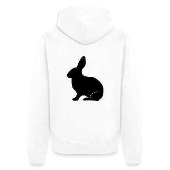 lièvre lapin - Veste à capuche bio Premium Unisexe - blanc - Dos - Thijin (182cm)
