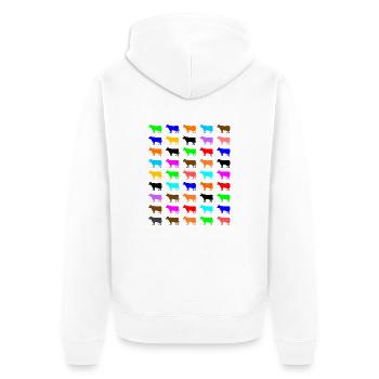 Multi Color Kuh - Unisex Premium Bio Zip Hoodie - Weiß - Hinten - Thijin (182cm)
