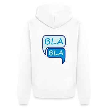 Bla Bla Design - Unisex Premium Organic Zip Hoodie - white - Back - Thijin (182cm)