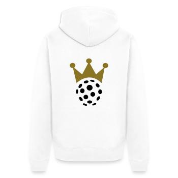 Floorball - Unisex Premium Bio Zip Hoodie - Weiß - Hinten - Thijin (182cm)