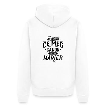 Mec canon mariage evg - Veste à capuche bio Premium Unisexe - blanc - Dos - Thijin (182cm)