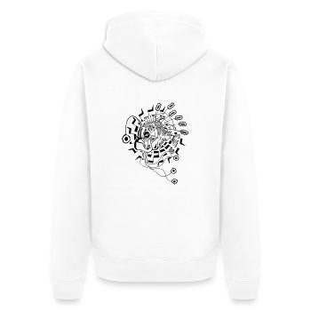 Abyssal Zone - Unisex Premium Bio Zip Hoodie - Weiß - Hinten - Thijin (182cm)