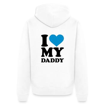 I love my Daddy - Unisex Premium Organic Zip Hoodie - white - Back - Thijin (182cm)