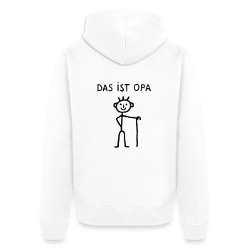 Das ist Opa - Unisex Premium Bio Zip Hoodie - Weiß - Hinten - Thijin (182cm)