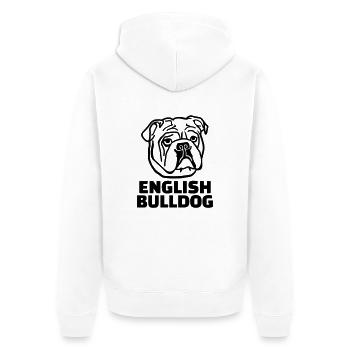 Bulldogge - Unisex Premium Bio Zip Hoodie - Weiß - Hinten - Thijin (182cm)