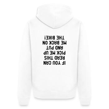 read Bike Motorrad Bier Chopper Kneipe Bar Vodka - Unisex Premium Bio Zip Hoodie - Weiß - Hinten - Thijin (182cm)