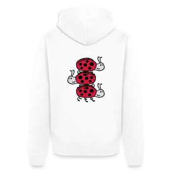 Ladybird Tower - Unisex Premium Organic Zip Hoodie - white - Back - Thijin (182cm)