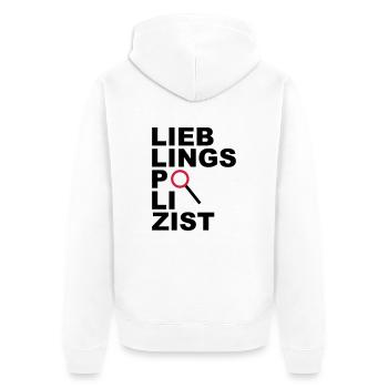 Lieblingspolizist - V2 - Unisex Premium Bio Zip Hoodie - Weiß - Hinten - Thijin (182cm)