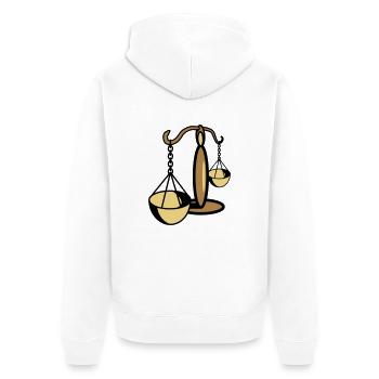 Waage Horoskop sternzeichen - Unisex Premium Bio Zip Hoodie - Weiß - Hinten - Thijin (182cm)
