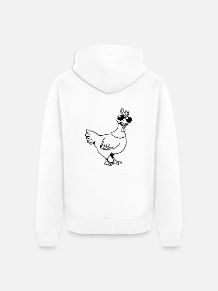 Huhn sonnenbrille cool - Unisex Premium Bio Zip Hoodie - Weiß