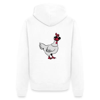 Chicken sunglasses cool - Unisex Premium Organic Zip Hoodie - white - Back - Thijin (182cm)