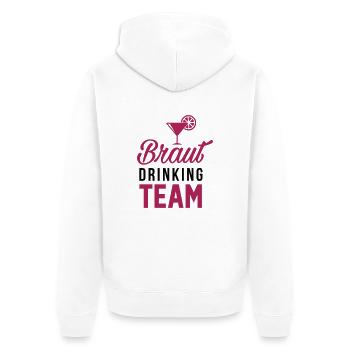 Braut Drinking Team - Team Braut - Unisex Premium Bio Zip Hoodie - Weiß - Hinten - Thijin (182cm)