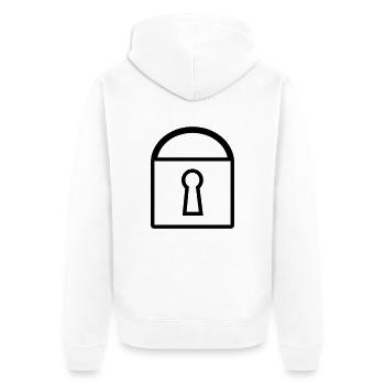 Schloss - Unisex Premium Bio Zip Hoodie - Weiß - Hinten - Thijin (182cm)