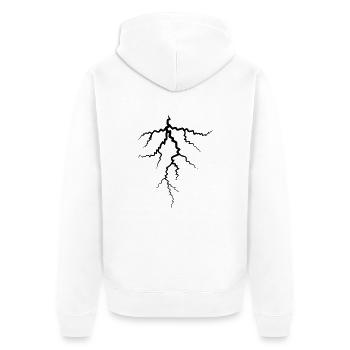 foudre tonnerre météo tempête tempête électrique - Veste à capuche bio Premium Unisexe - blanc - Dos - Thijin (182cm)
