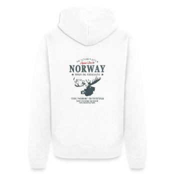 Norway Moose - Unisex Premium Bio Zip Hoodie - Weiß - Hinten - Thijin (182cm)