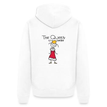The Queen - Veste à capuche bio Premium Unisexe - blanc - Dos - Thijin (182cm)