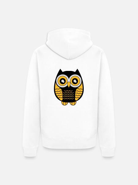eule_02 - Unisex Premium Organic Zip Hoodie - white