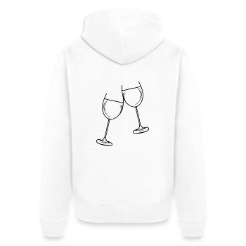 sekt wein glas - Unisex Premium Bio Zip Hoodie - Weiß - Hinten - Thijin (182cm)