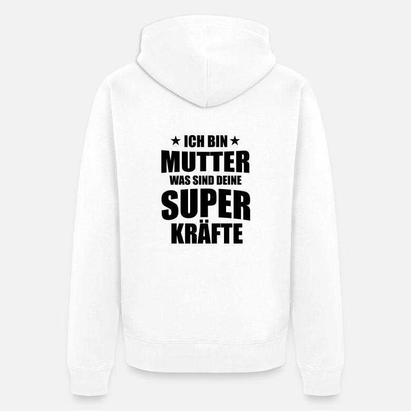 Mutter - Mom - Mother - Mutti - Unisex Premium Bio Zip Hoodie - Weiß