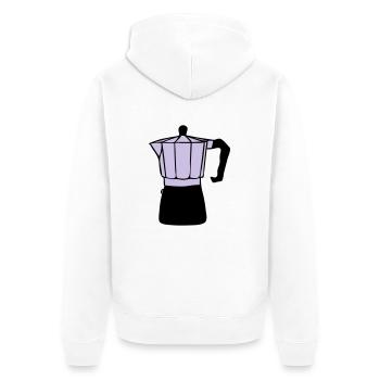 Kaffee - Unisex Premium Bio Zip Hoodie - Weiß - Hinten - Thijin (182cm)