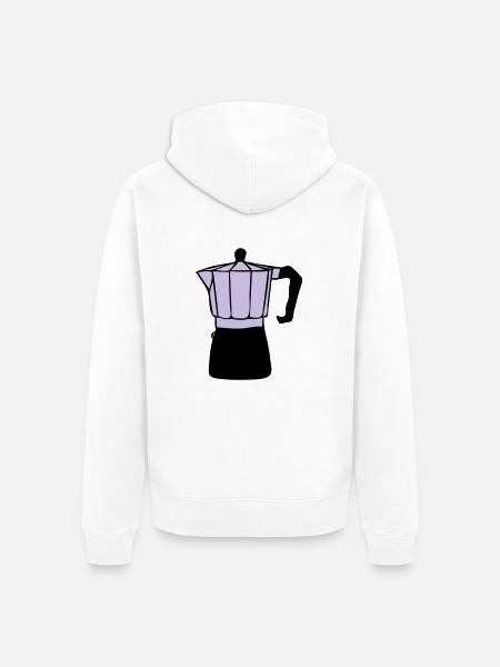 Kaffee - Unisex Premium Bio Zip Hoodie - Weiß
