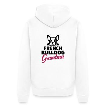 Français Bouledogue - Veste à capuche bio Premium Unisexe - blanc - Dos - Thijin (182cm)