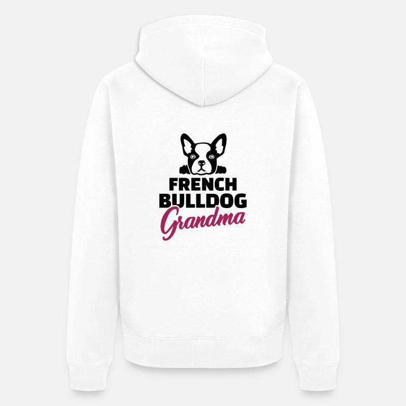 Français Bouledogue - Veste à capuche bio Premium Unisexe - blanc