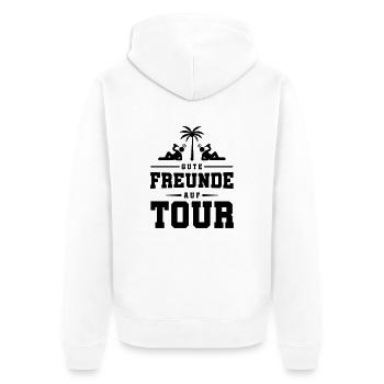 gute freunde auf tour - Unisex Premium Bio Zip Hoodie - Weiß - Hinten - Thijin (182cm)