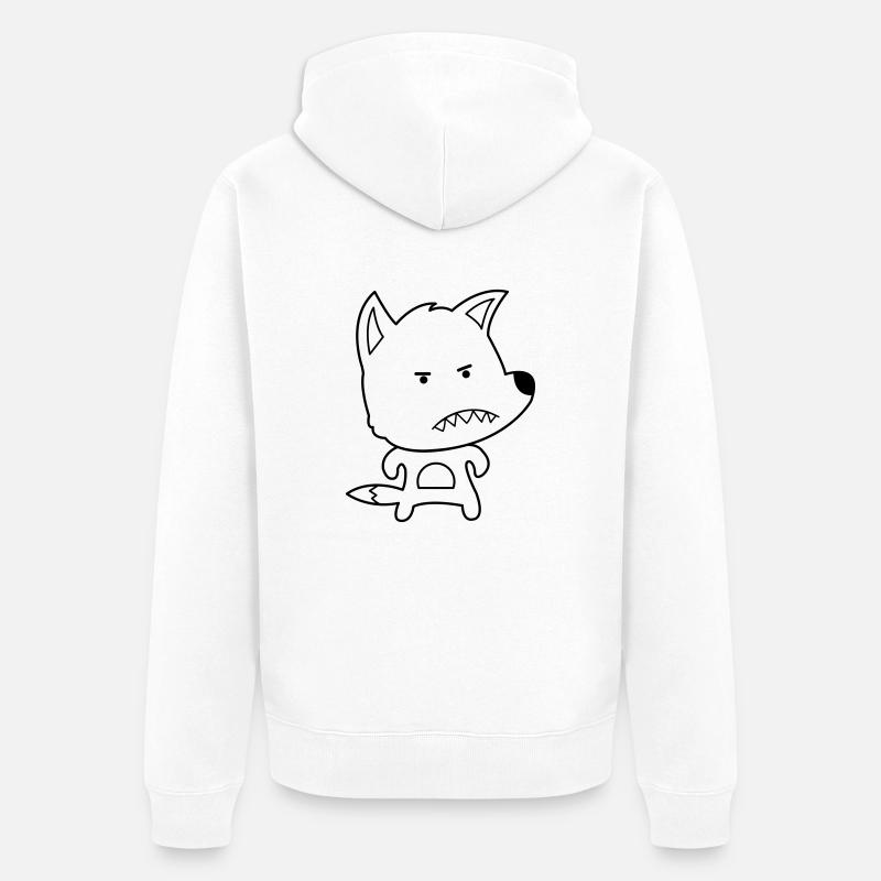 angry fox - Unisex Premium Bio Zip Hoodie - Weiß