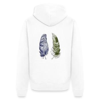 Pen - Unisex Premium Organic Zip Hoodie - white - Back - Thijin (182cm)