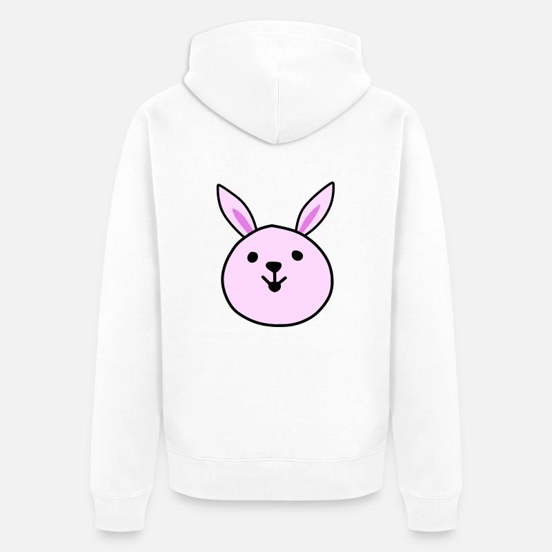 Cute pink rabbit - Unisex Premium Bio Zip Hoodie - Weiß