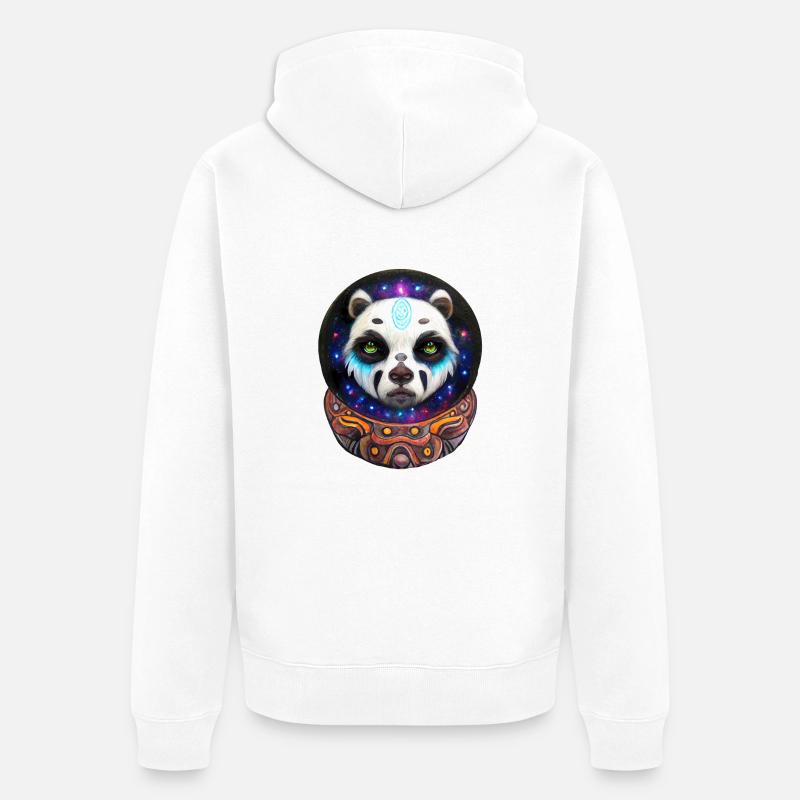 Panda de l’espace - Veste à capuche bio Premium Unisexe - blanc