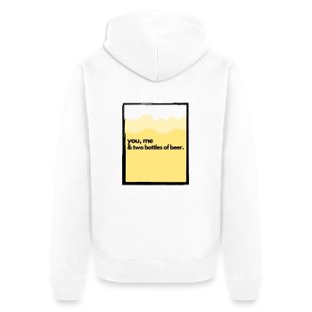 You, Me & Two Bottles of Beer - Unisex Premium Organic Zip Hoodie - white - Back - Thijin (182cm)